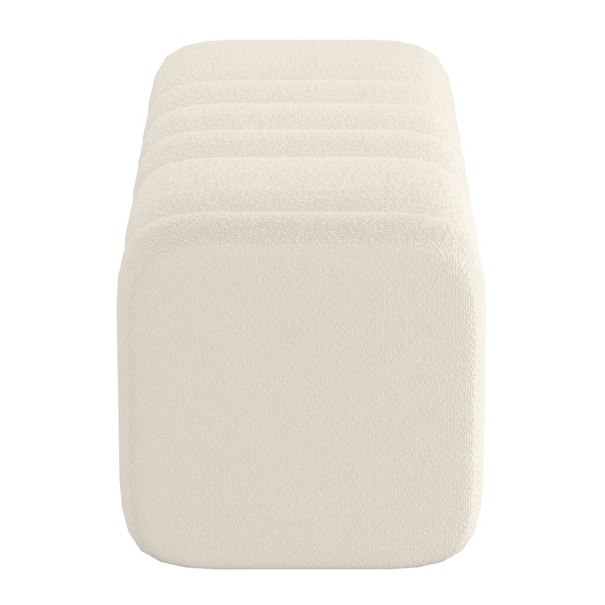 Rigel Large Ottoman Bench in Ivory Boucle