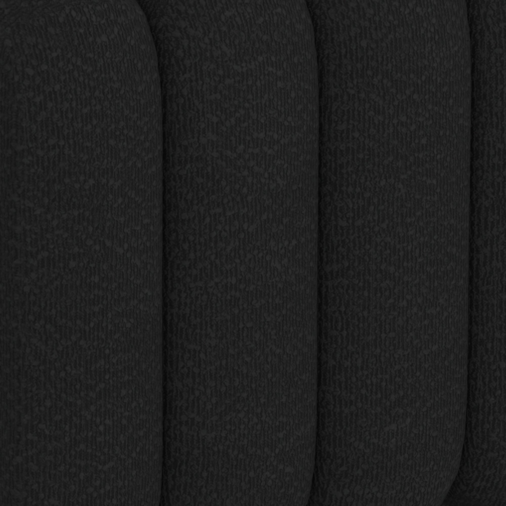 Rigel Small Square Ottoman in Black Boucle