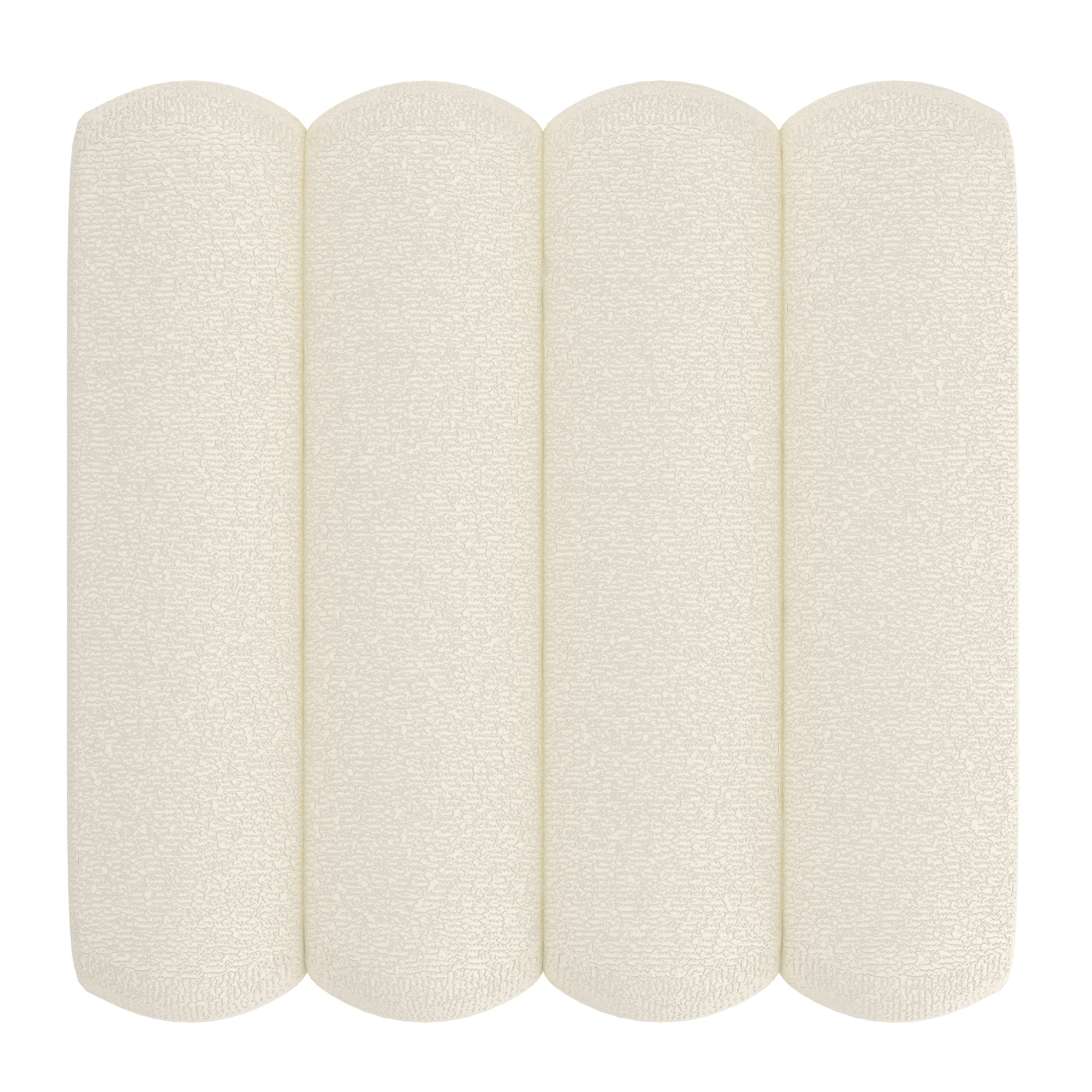 Rigel Small Square Ottoman in Ivory Boucle