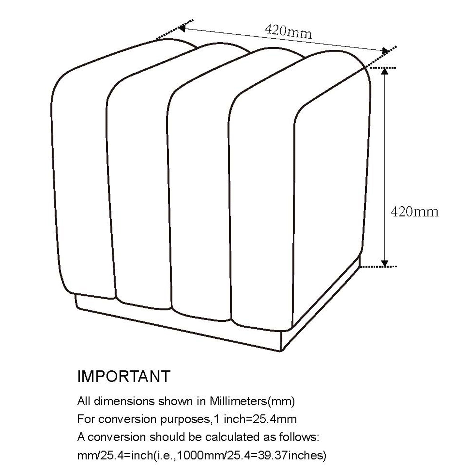 Rigel Small Square Ottoman in Ivory Boucle