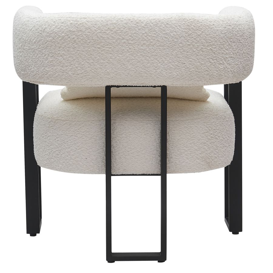 Scarlet Accent Chair in Ivory Boucle and Black