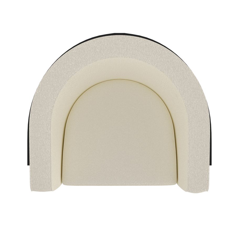 Zhuri Accent Chair in Ivory Boucle and Black
