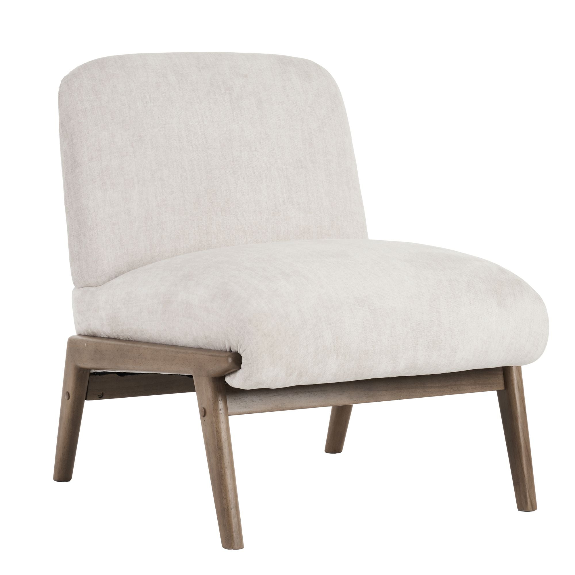 Lisson Accent Chair in Beige and Walnut