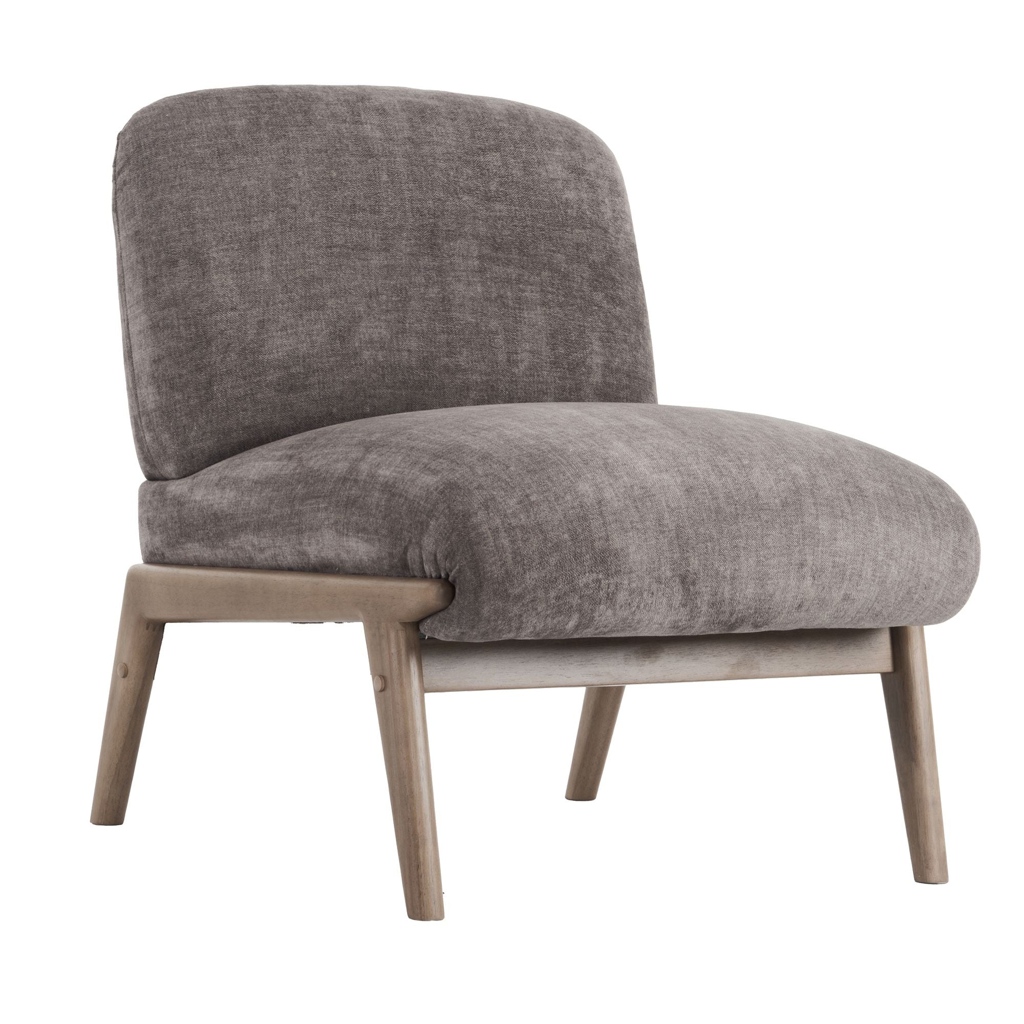 Lisson Accent Chair in Dark Taupe and Walnut