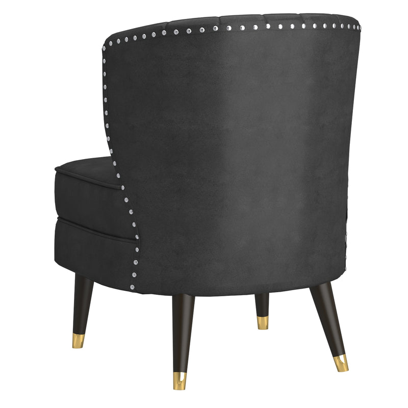 Kyrie Accent Chair in Grey and Espresso