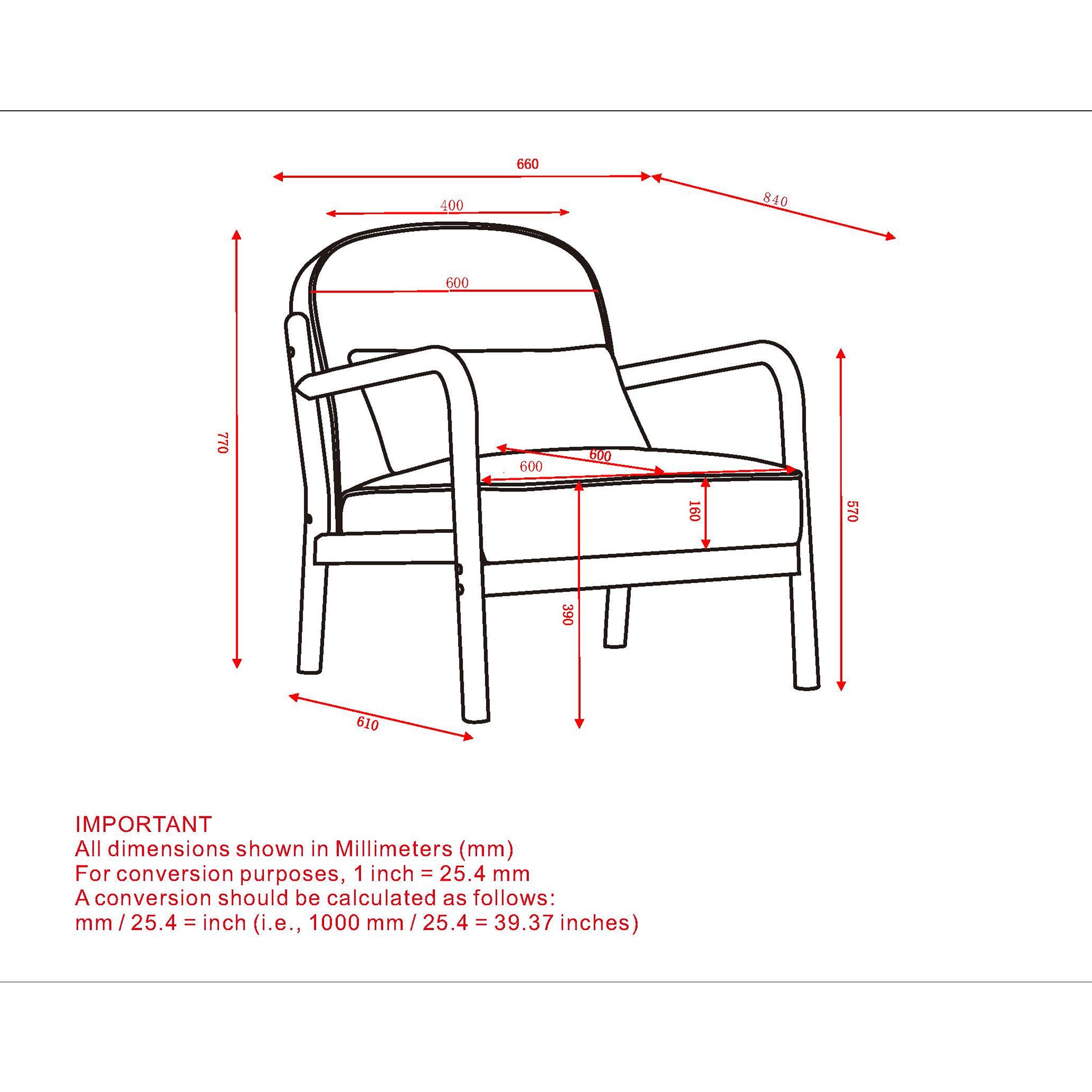 Fani Accent Chair, Faux Leather in Saddle and Walnut