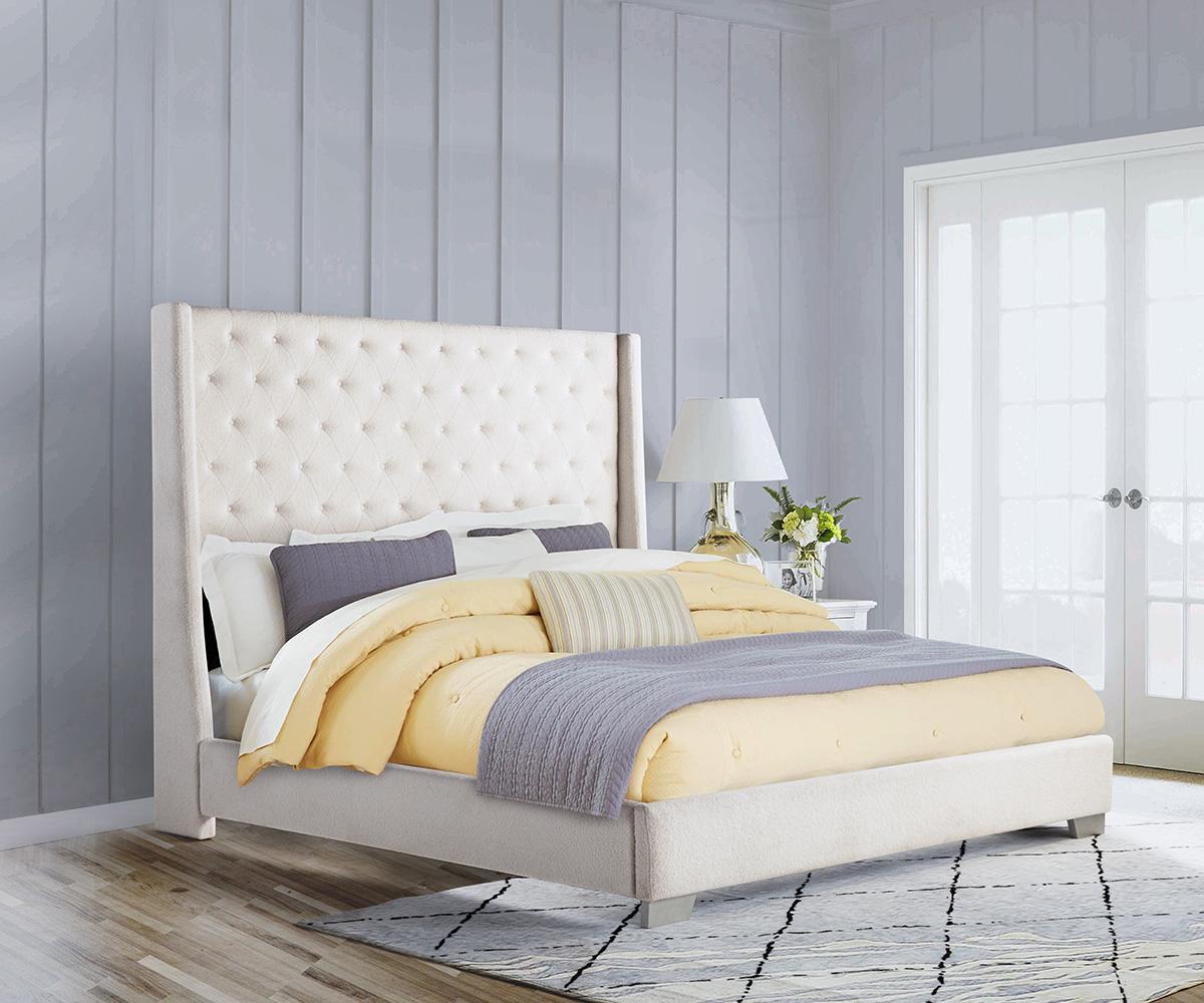 Queen Daria Platform Bed in Beige