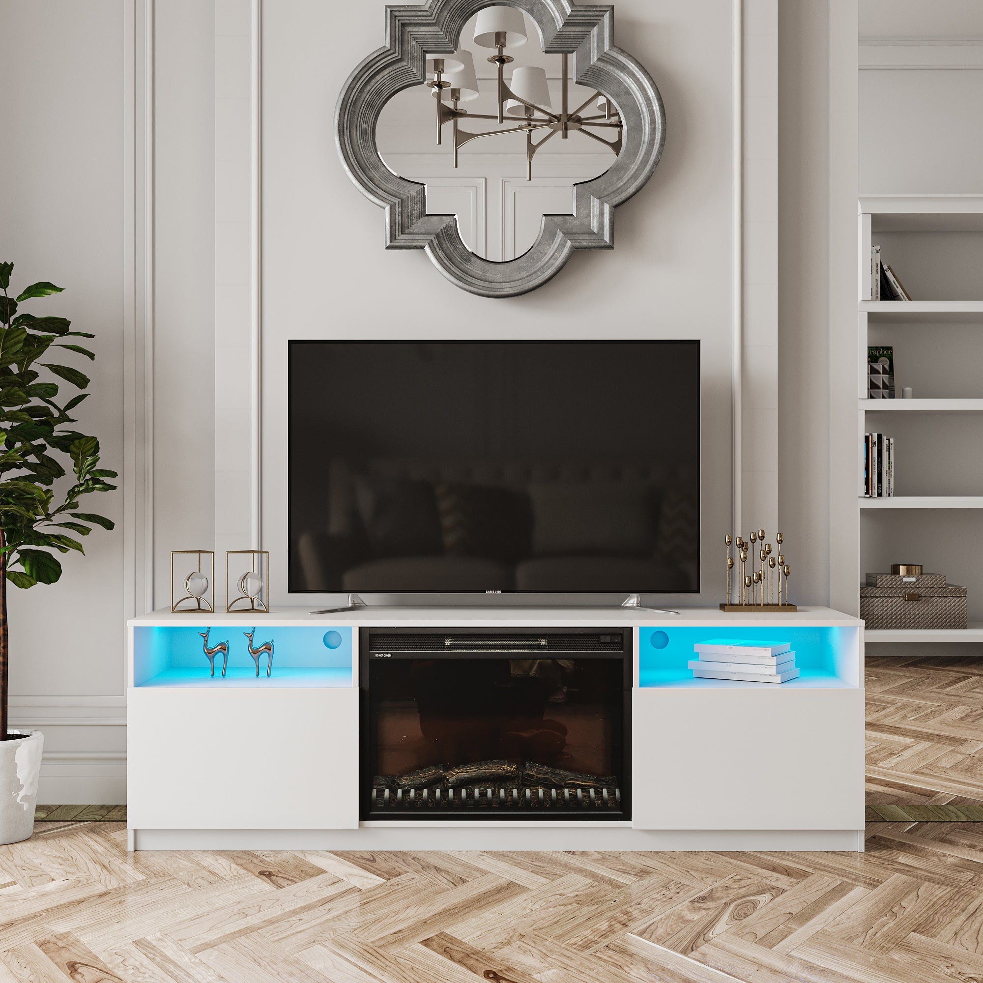 Amari 78" TV Stand in White