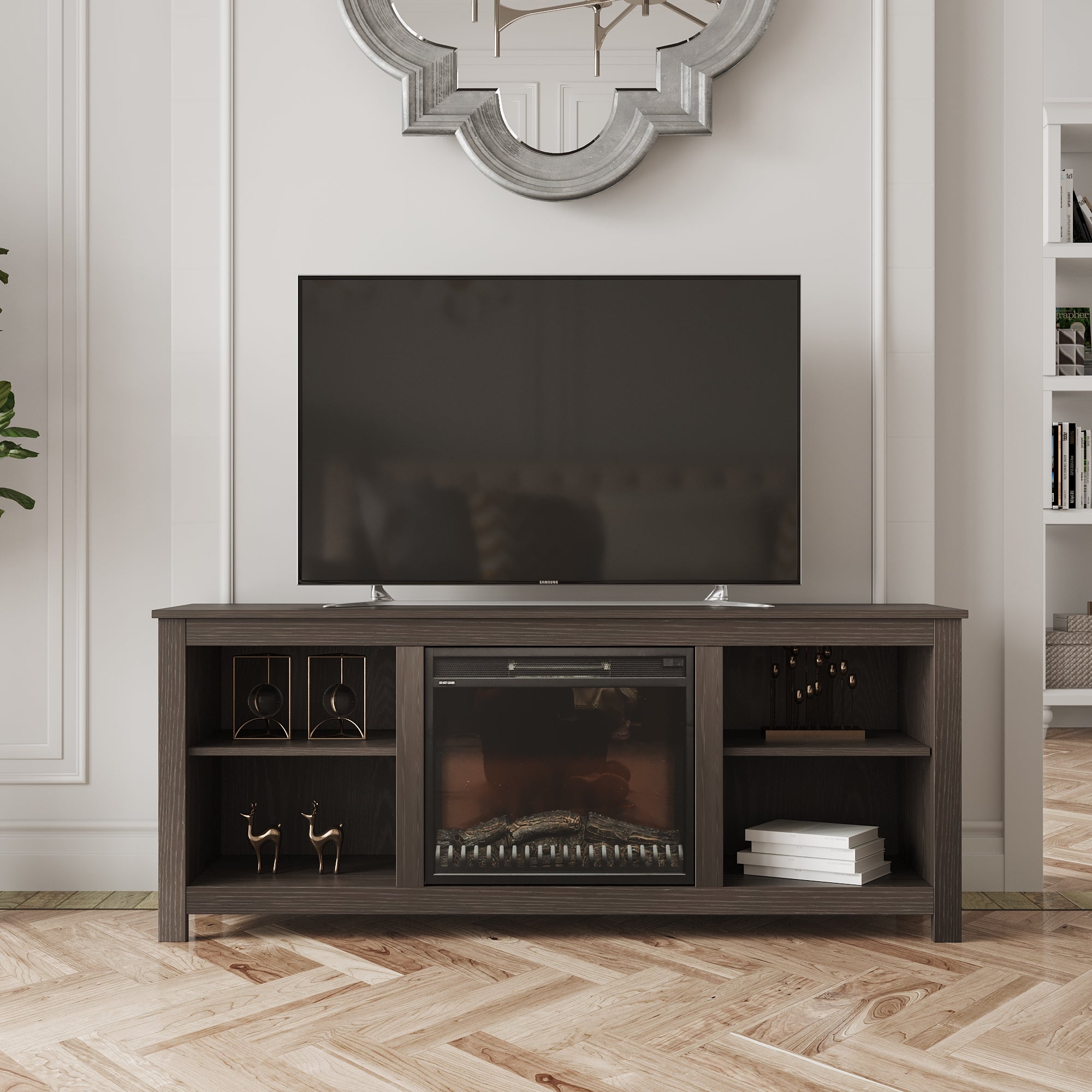 Brenna 64" TV Stand with Fireplace