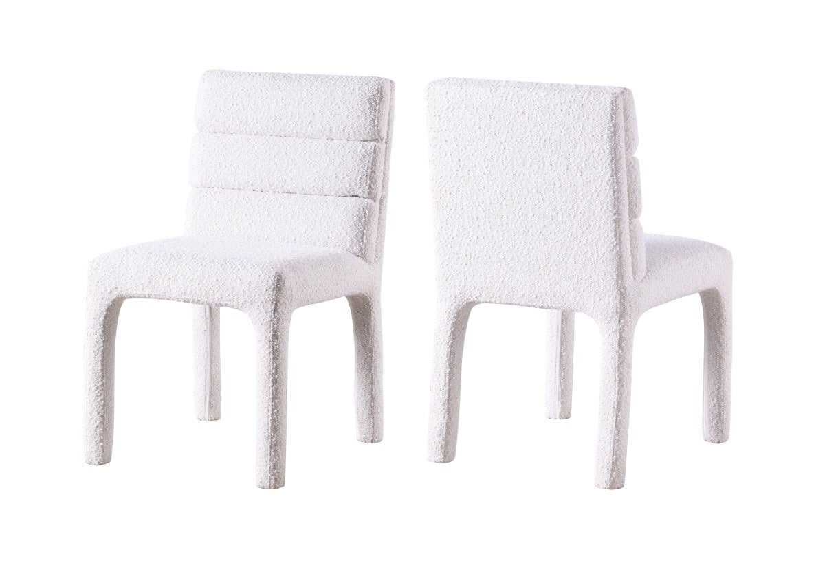 Salomi Dining Chairs, Set of 2 in White Boucle