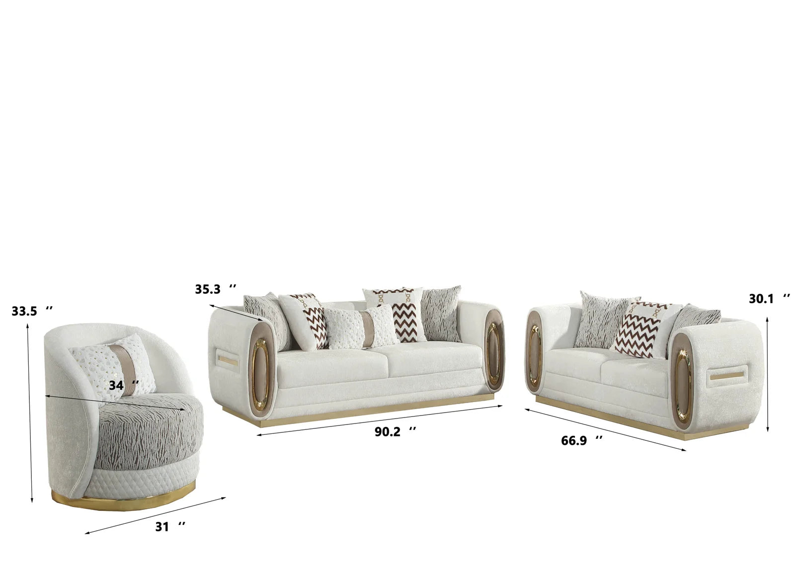 Angela 3pc Sofa Set