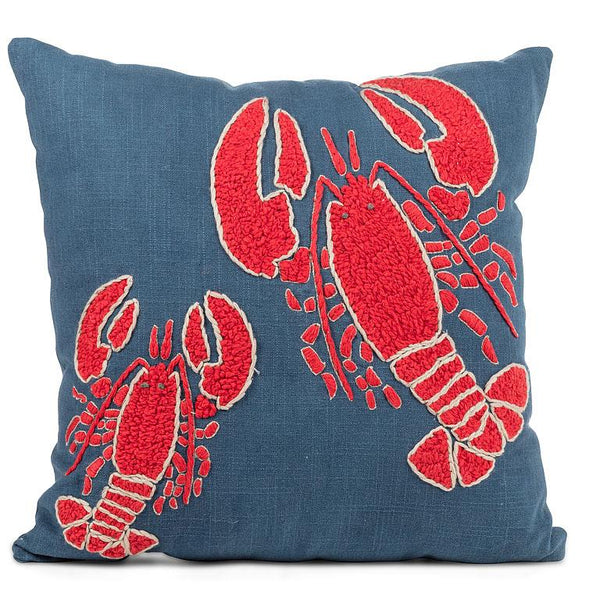 Embroidered Lobster Cushion