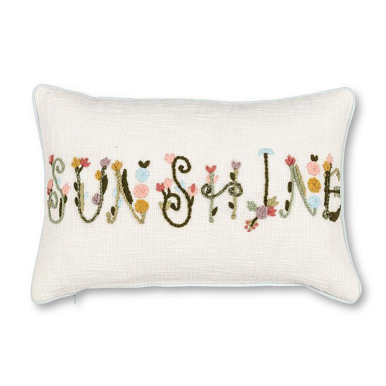 Floral SUNSHINE Boucle Rectangle Pillow
