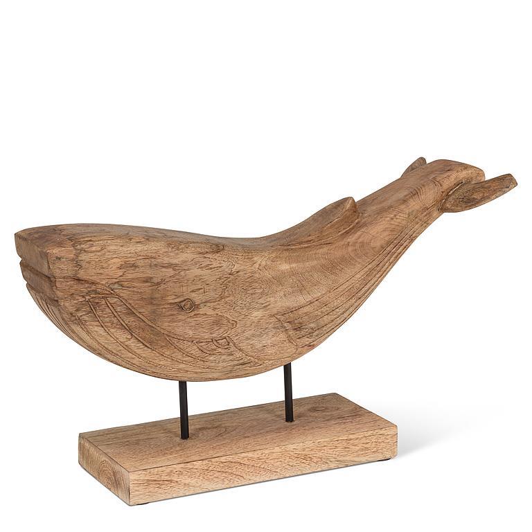 Swimming Whale on Stand Sculpture