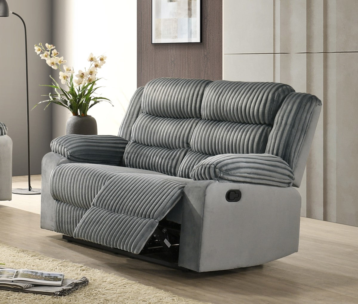 Romilly Manual Recliner Set in Grey