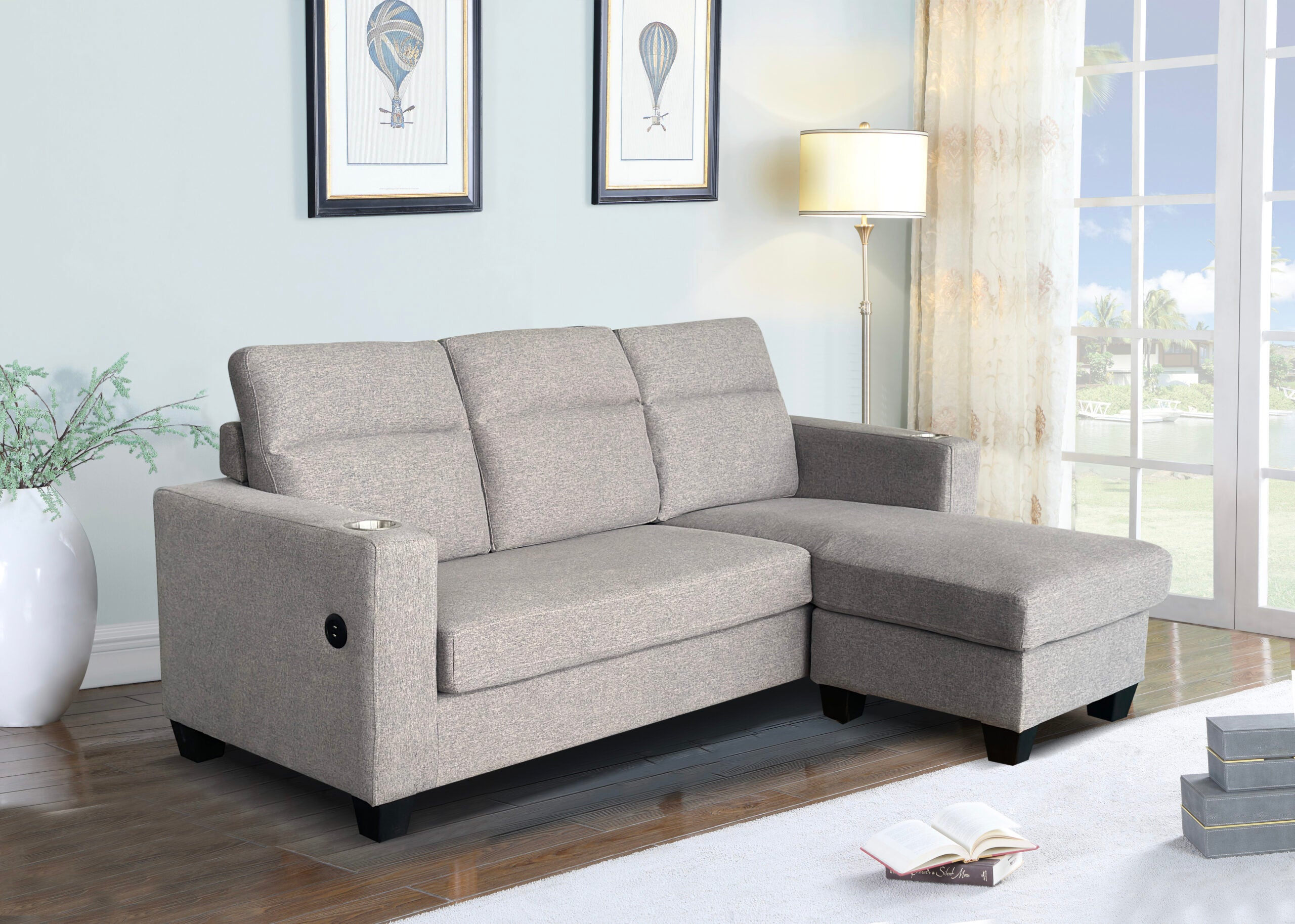 Nico Sectional with Reversible Chaise & USB