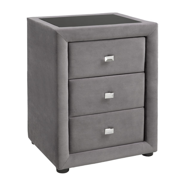 Axel 3-Drawer Nightstand in Grey