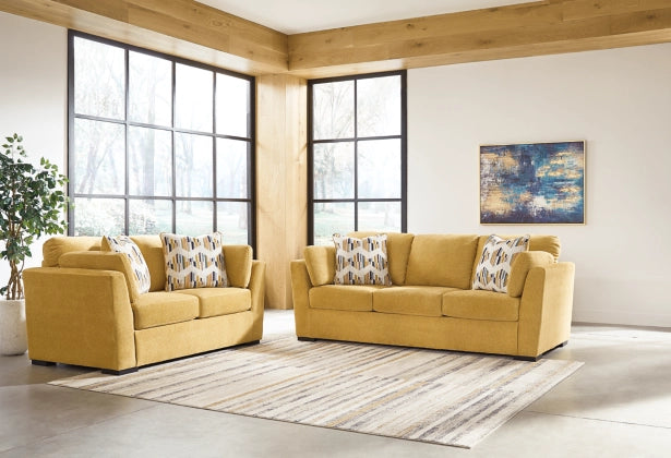Keerwick Sofa, Loveseat, Chair and Ottoman in Sunflower