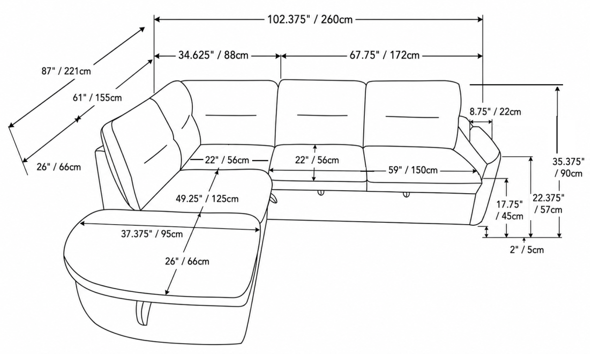 Harmony Sleeper Sectional in Beige