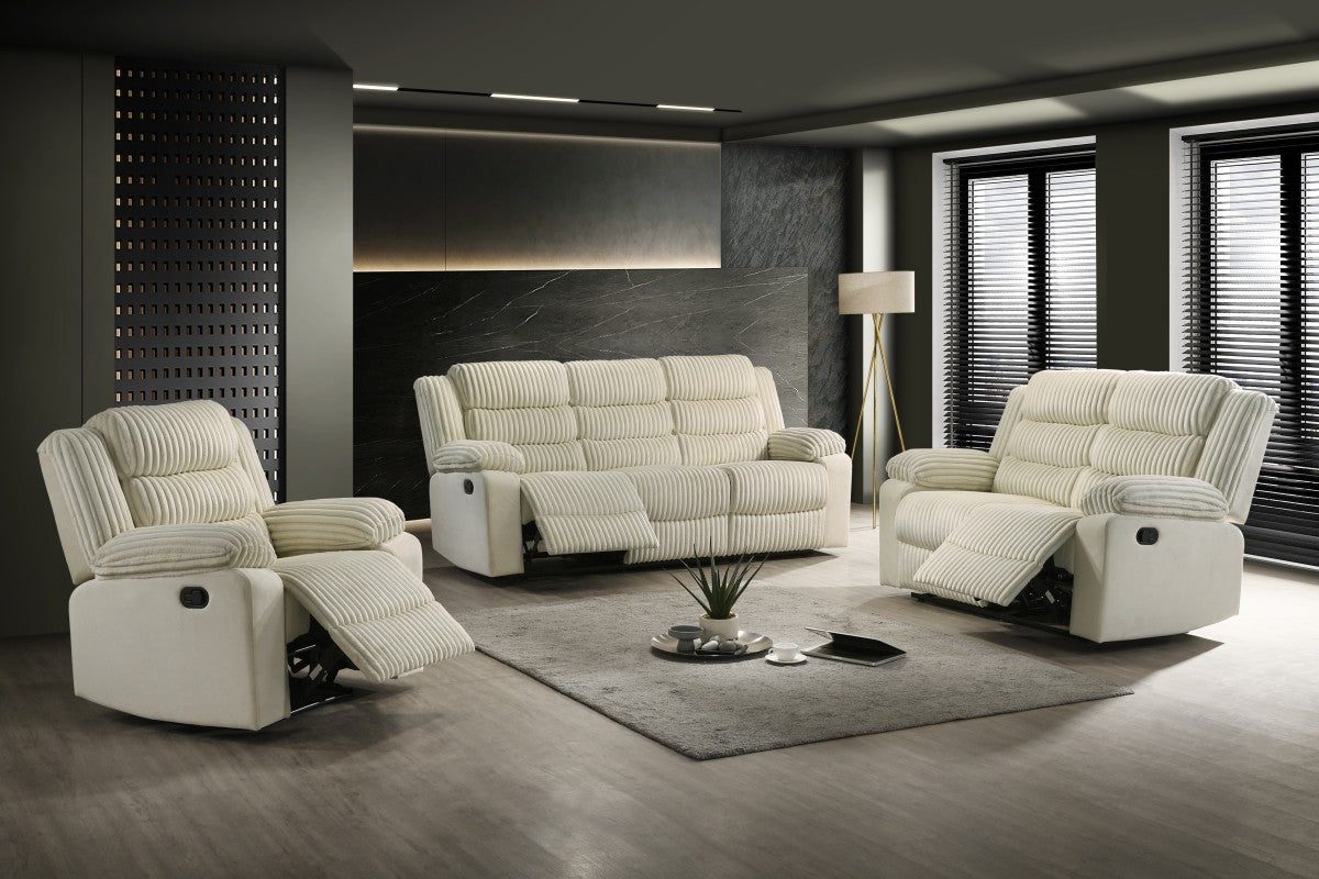 Romilly Manual Recliner Set in Cream