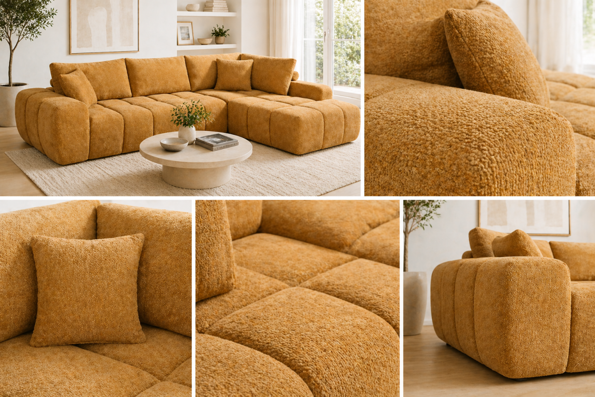 Zara Sectional in Mustard