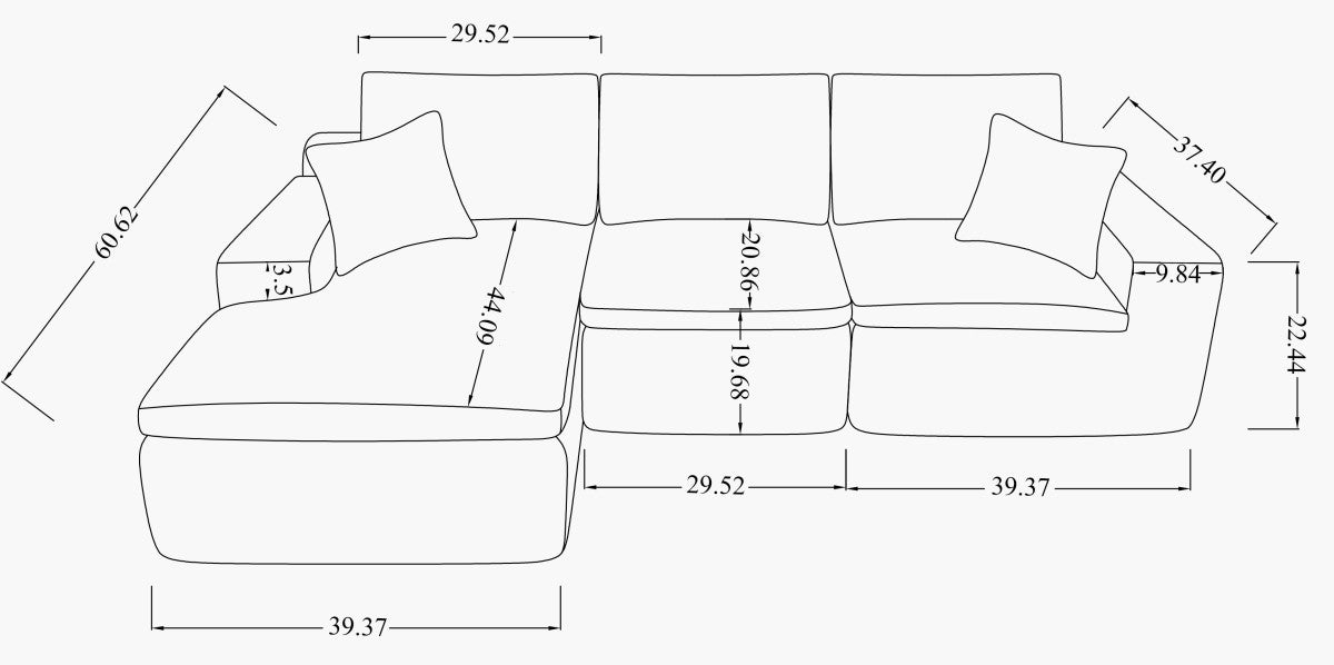Compression Sectional with Chaise