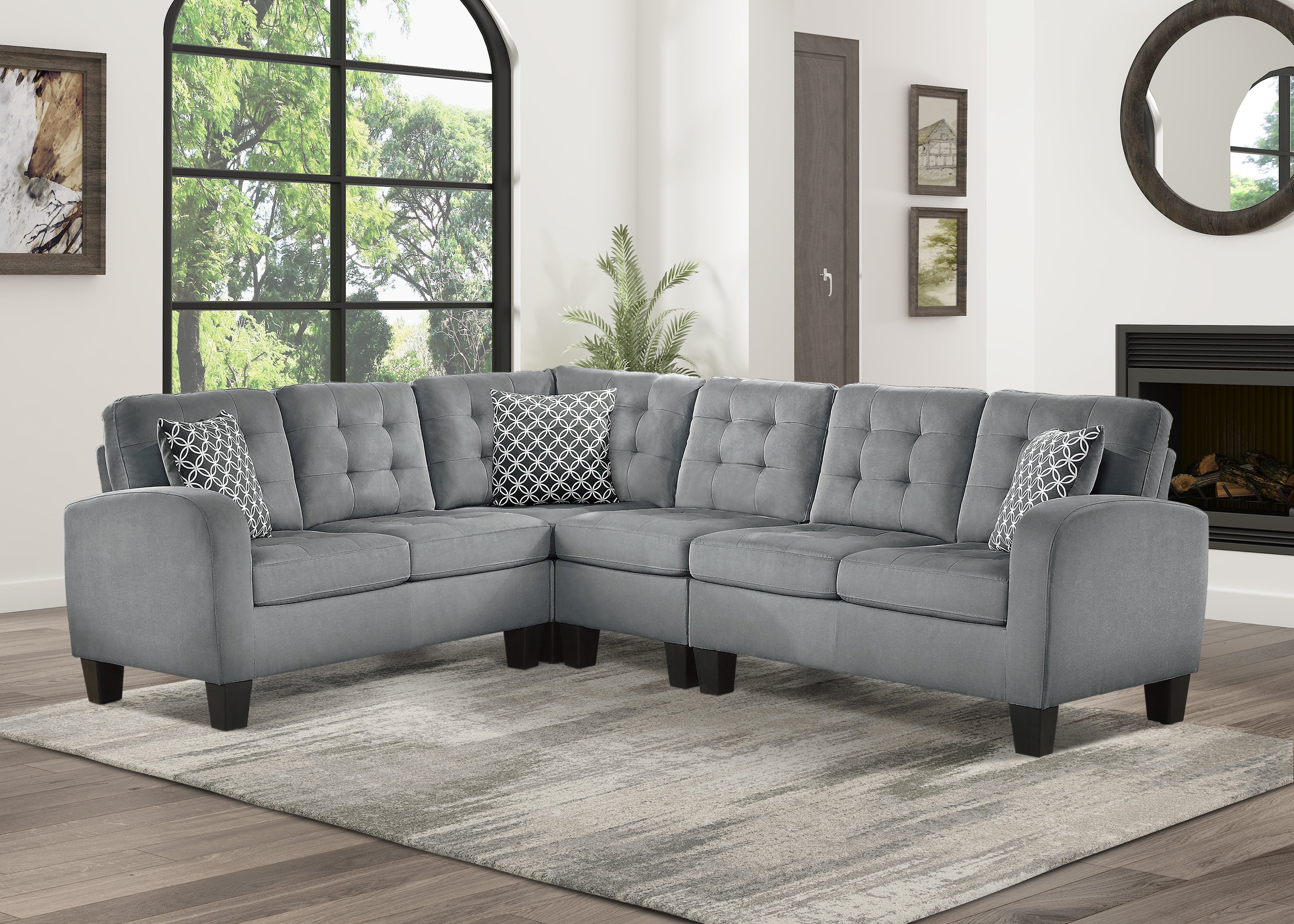 Sinclair Reversible Sectional in Gray