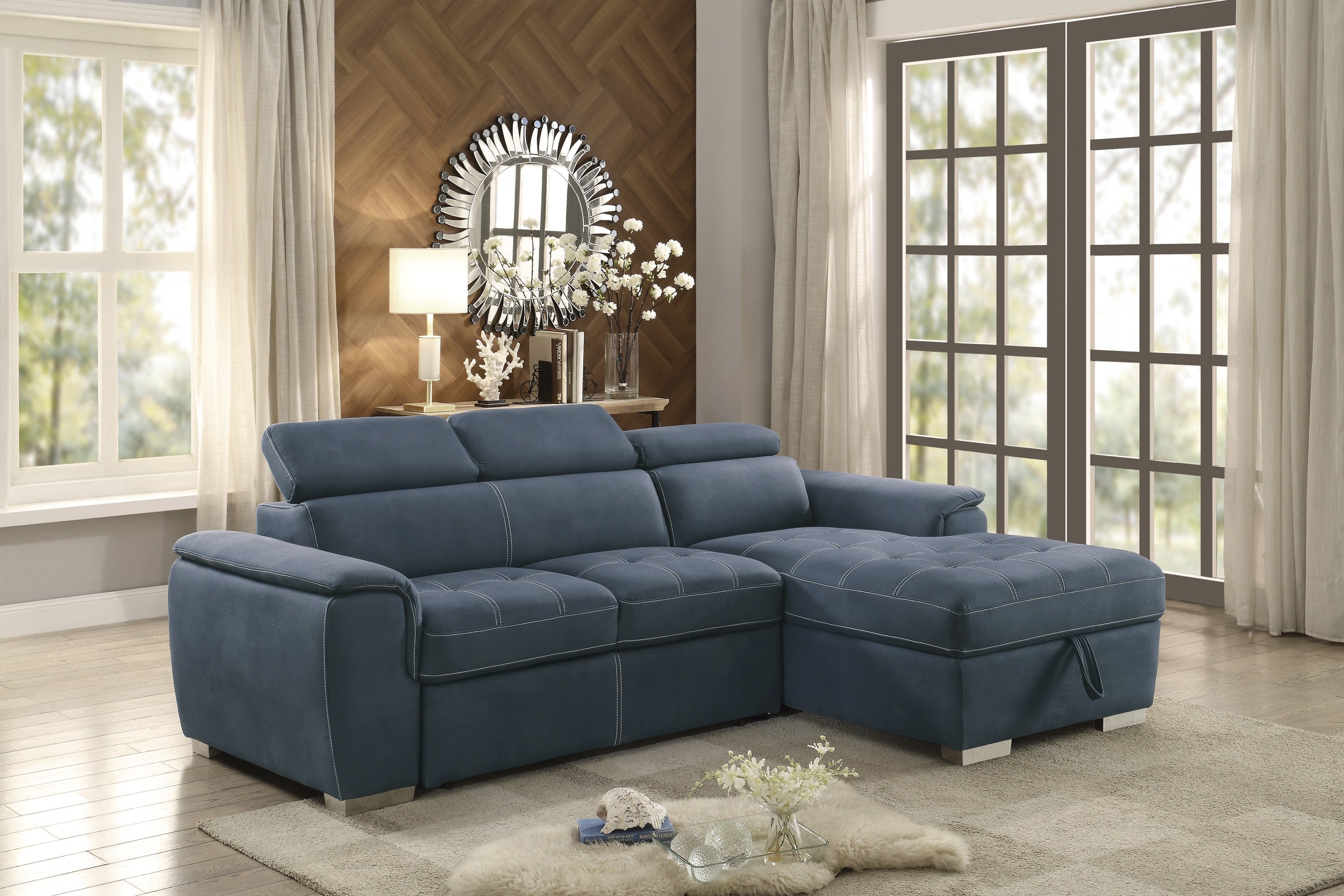 Ferriday Sleeper Sectional in Blue