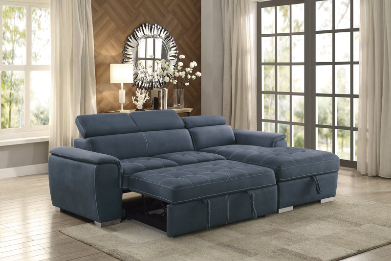 Ferriday Sleeper Sectional in Blue
