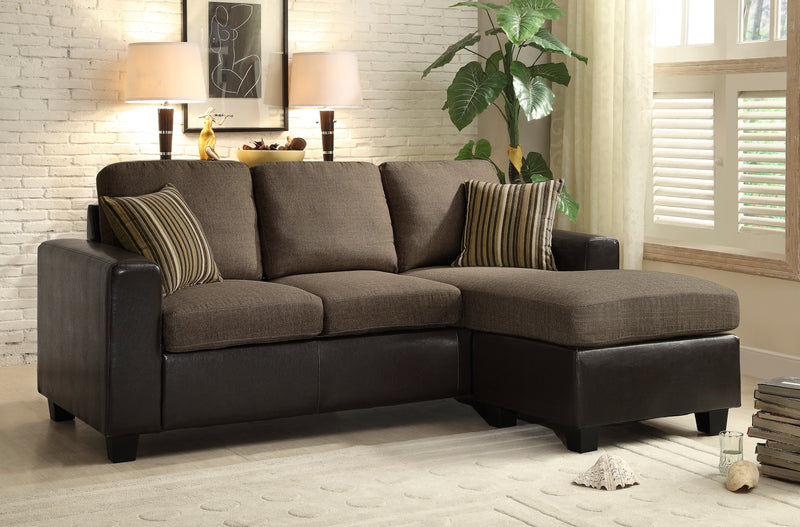 Slater Reversible Sofa Chaise in Brown