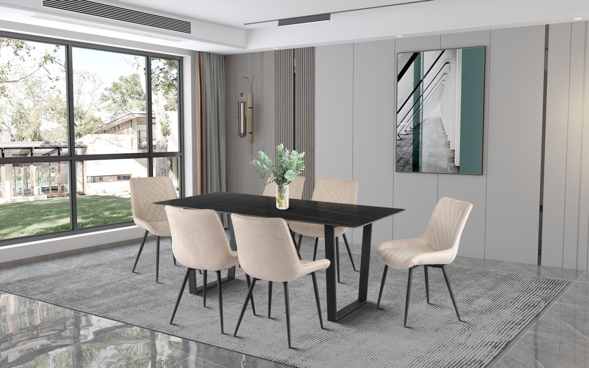 Zion Dining Set in Beige