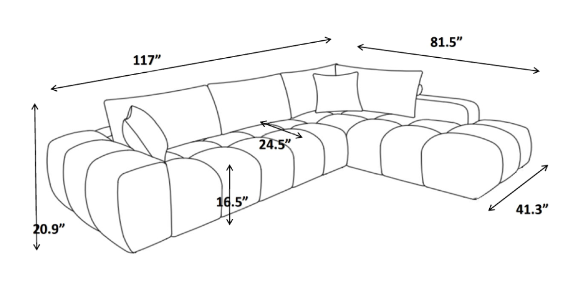 Zara Sectional in Mustard