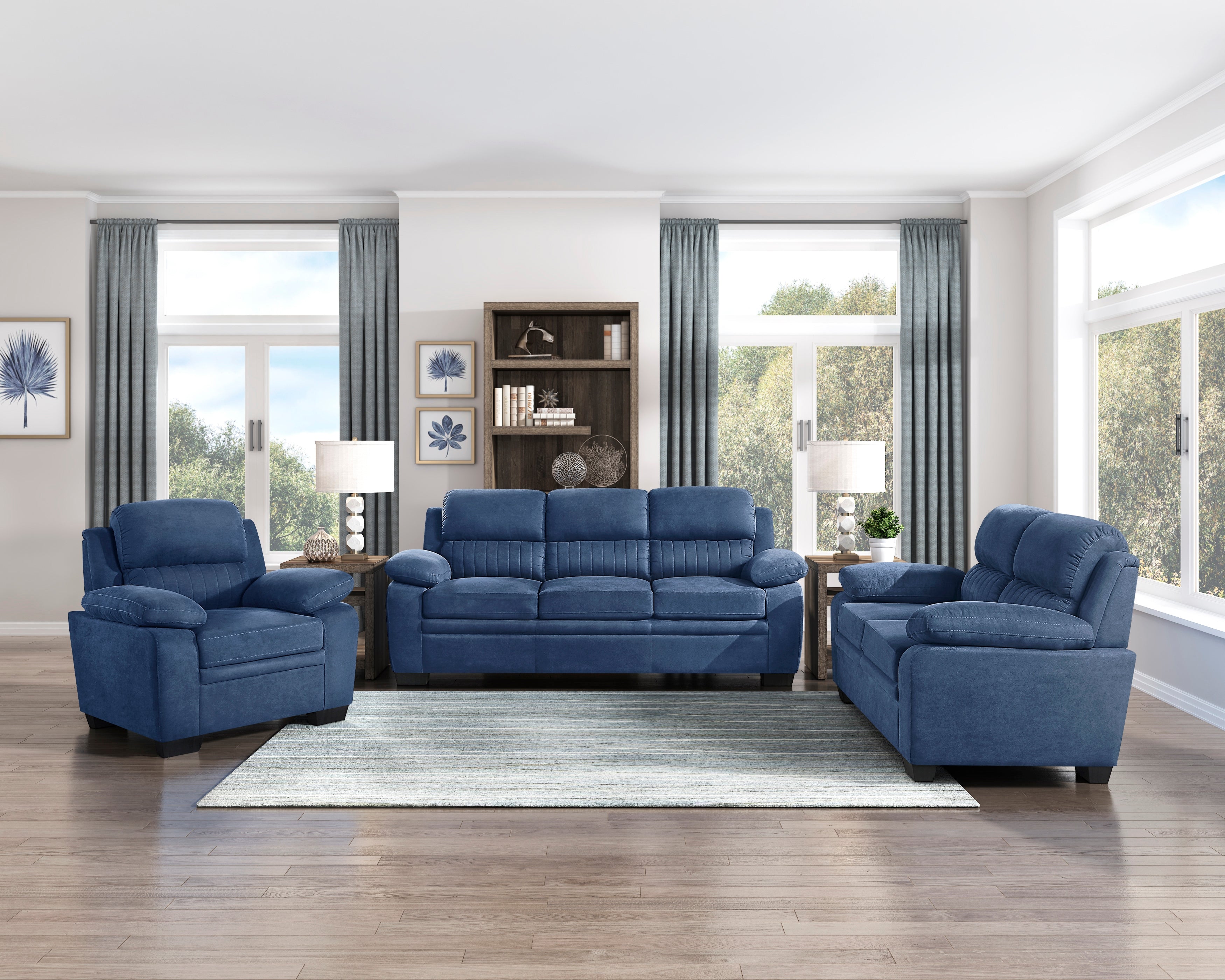 Holleman 3pc Sofa Set in Blue