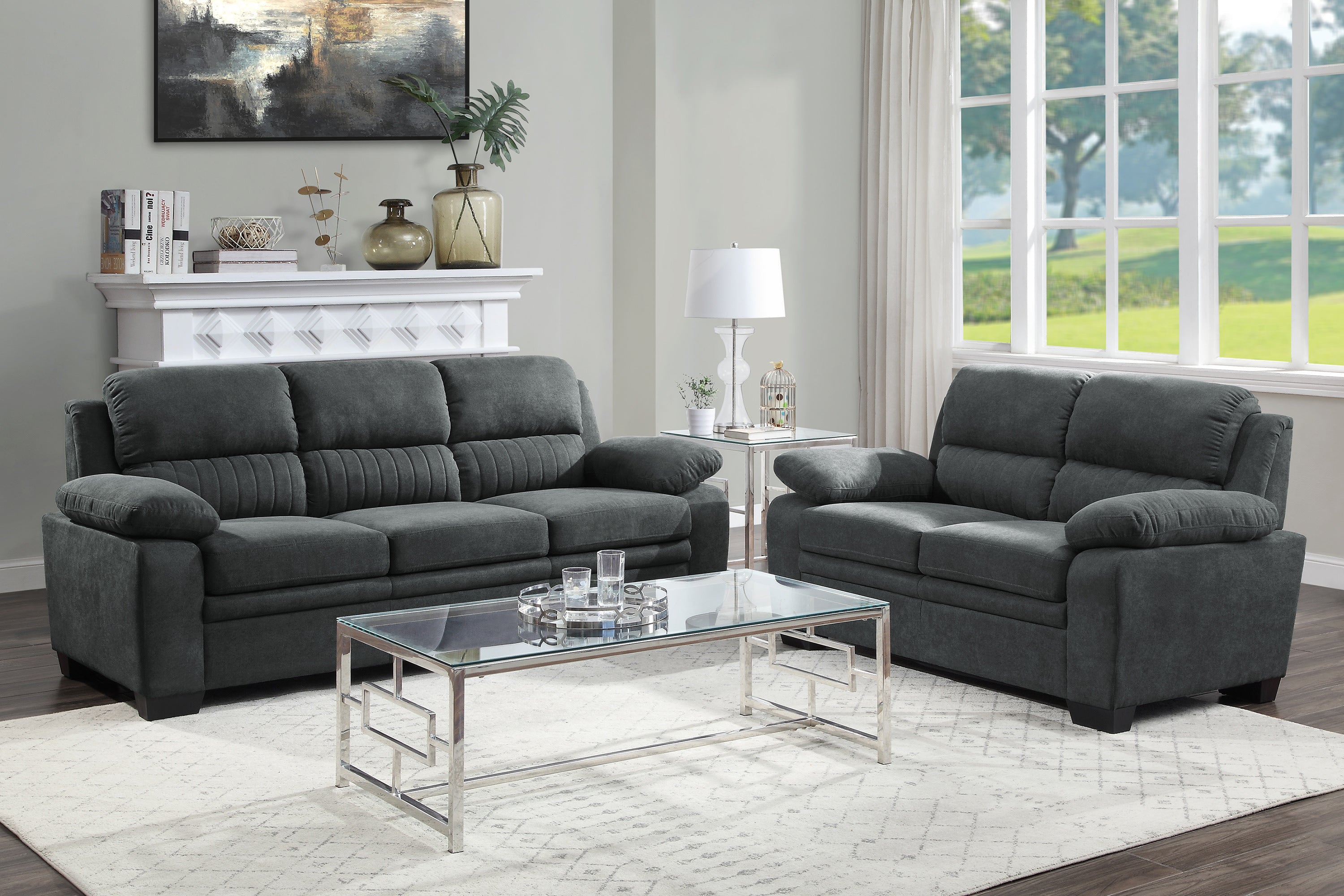 Holleman 3pc Sofa Set in Grey