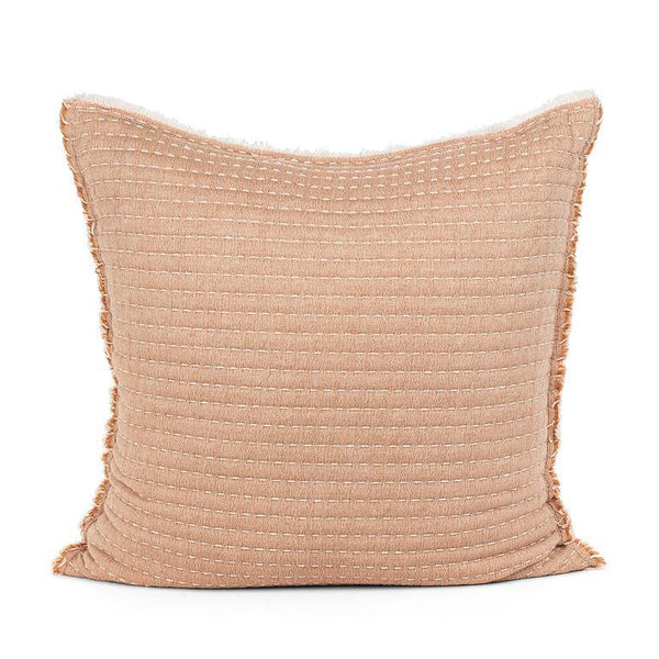 Kantha Terracotta Overstitch Square Pillow