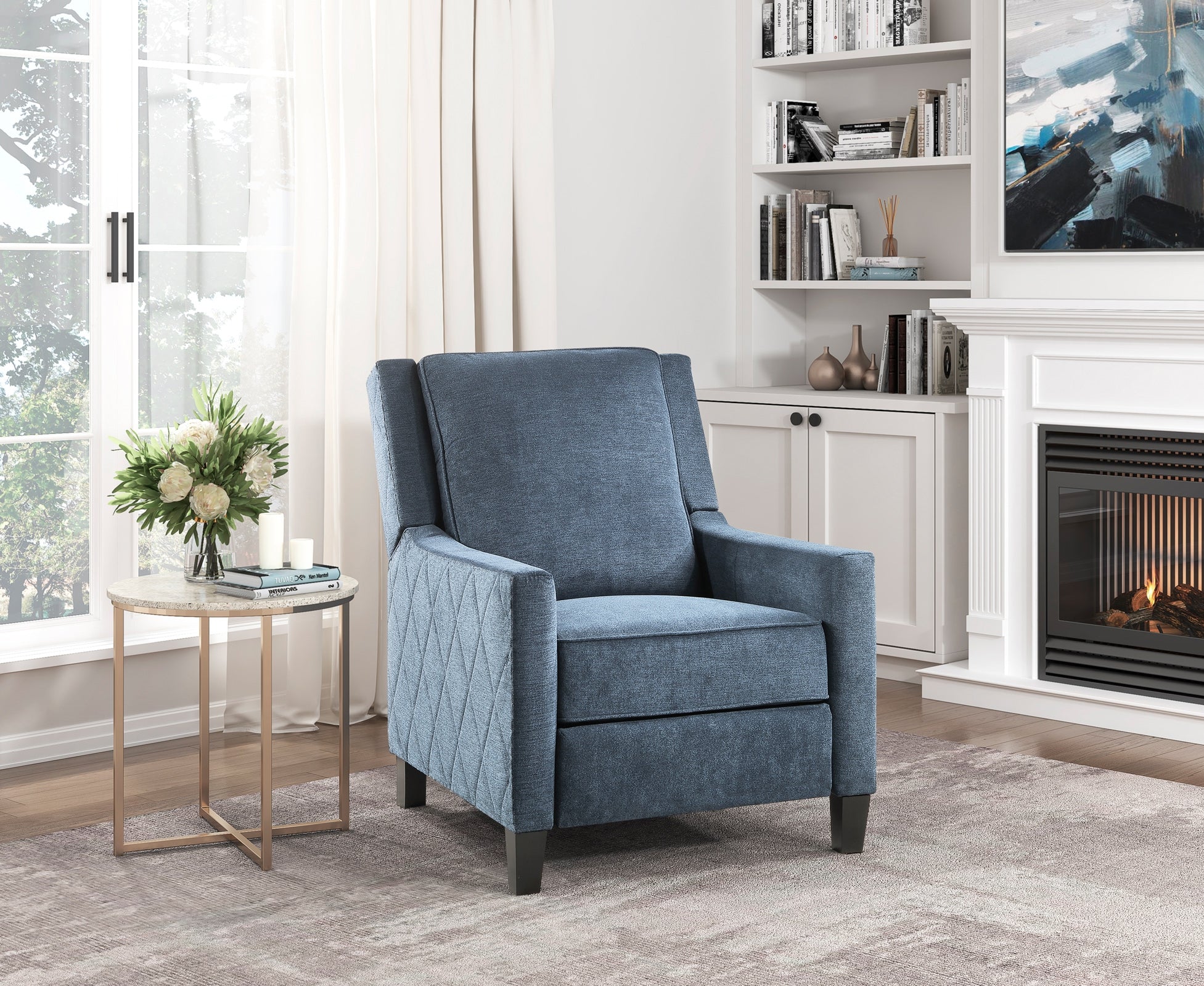 Banks II Push-Back Reclining Chair in Blue