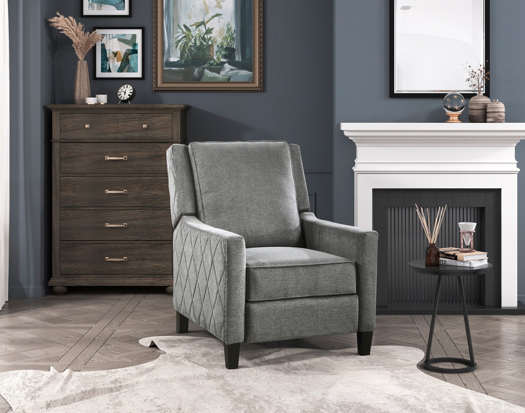 Banks II Push-Back Reclining Chair in Grey