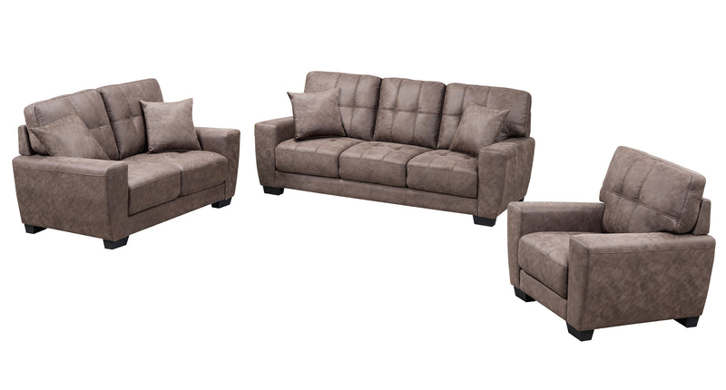 Misha 3pc Sofa Set in Brown