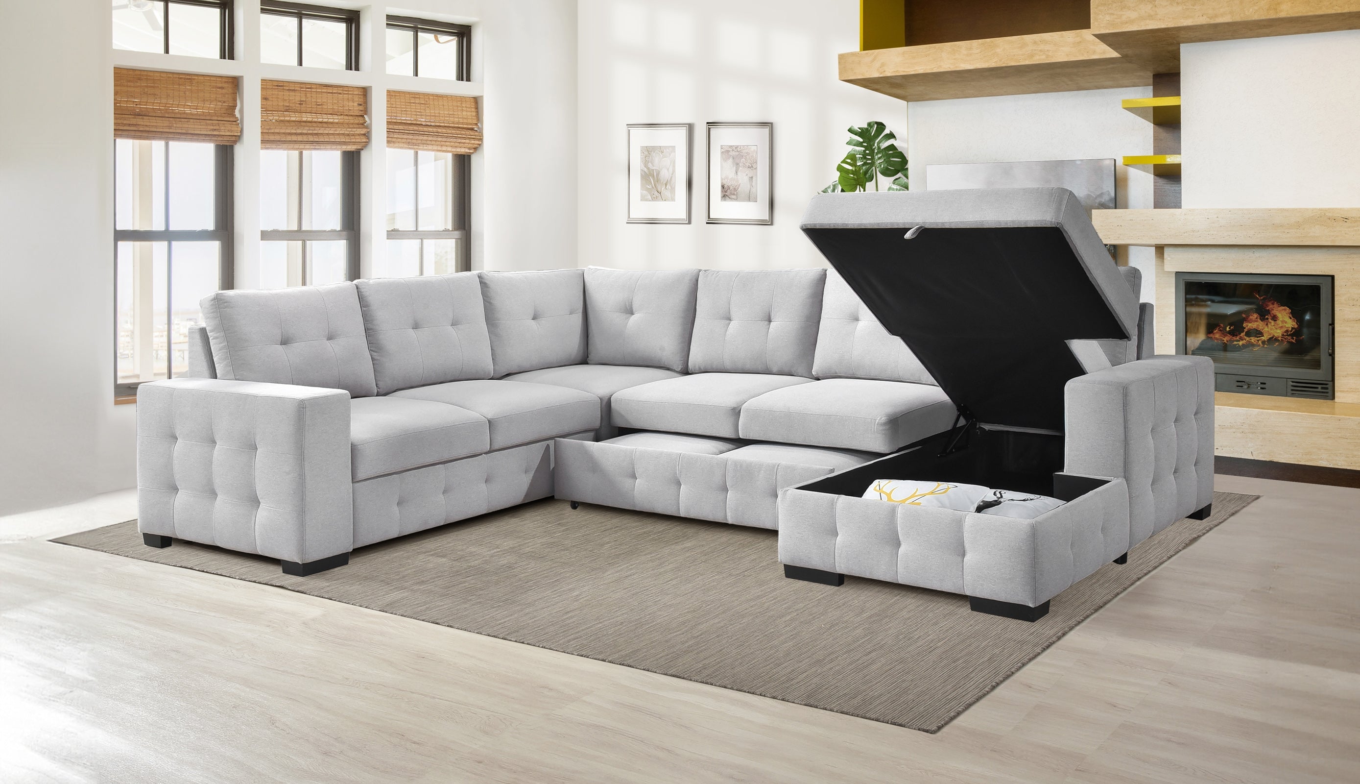Geneva Sleeper Sectional with Storage