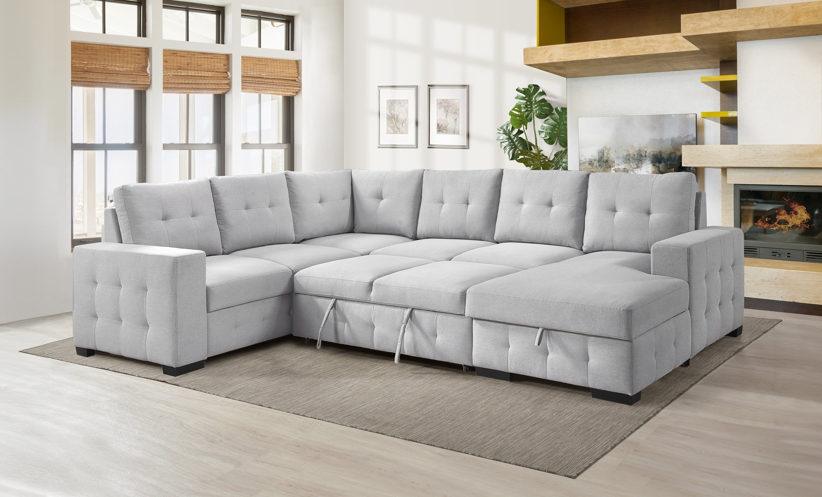 Geneva Sleeper Sectional with Storage