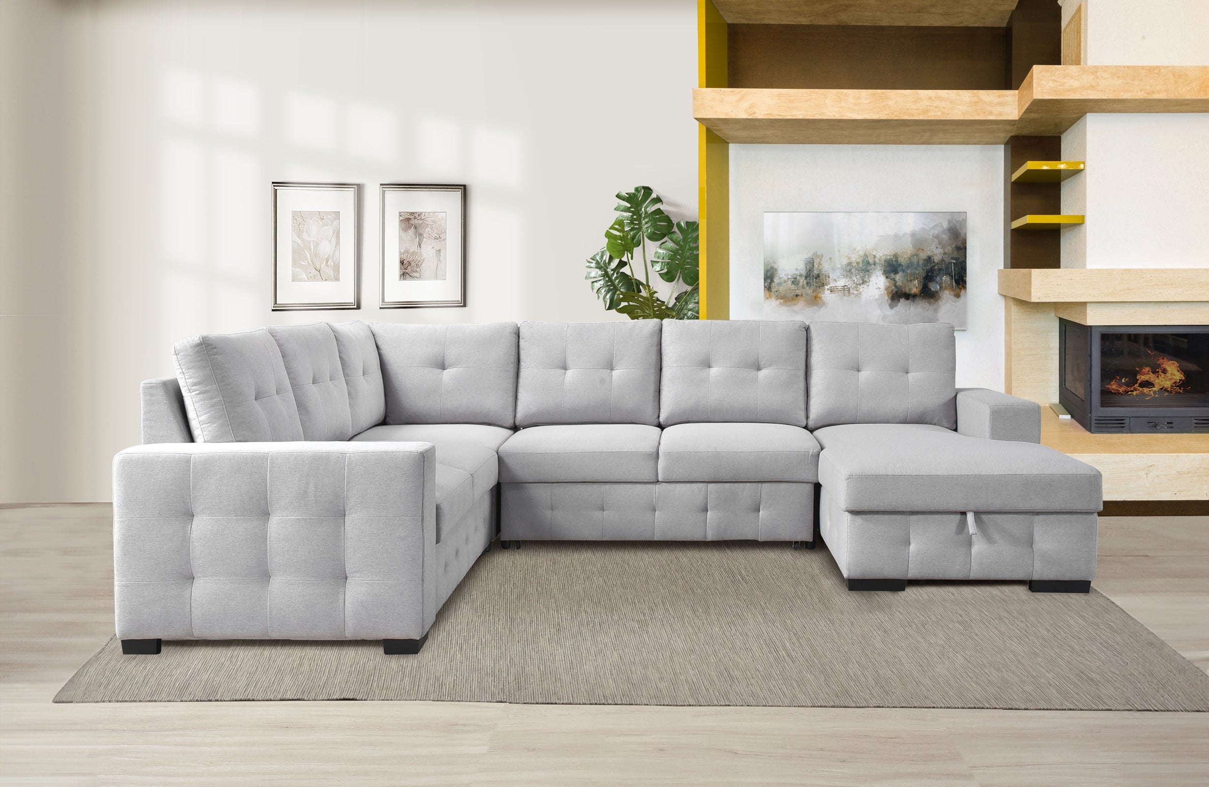 Geneva Sleeper Sectional with Storage