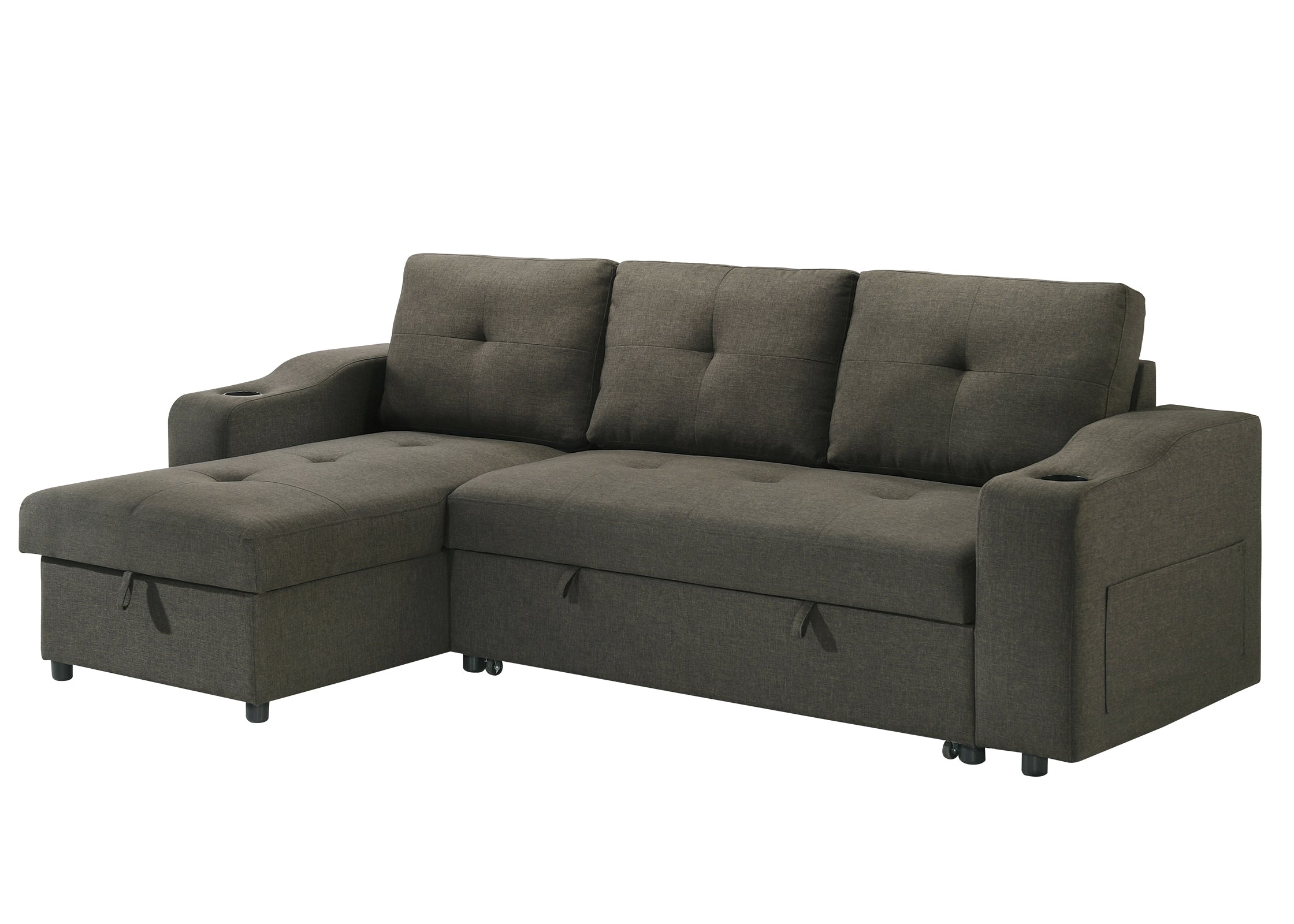 Decker Sleeper Sectional in Brown