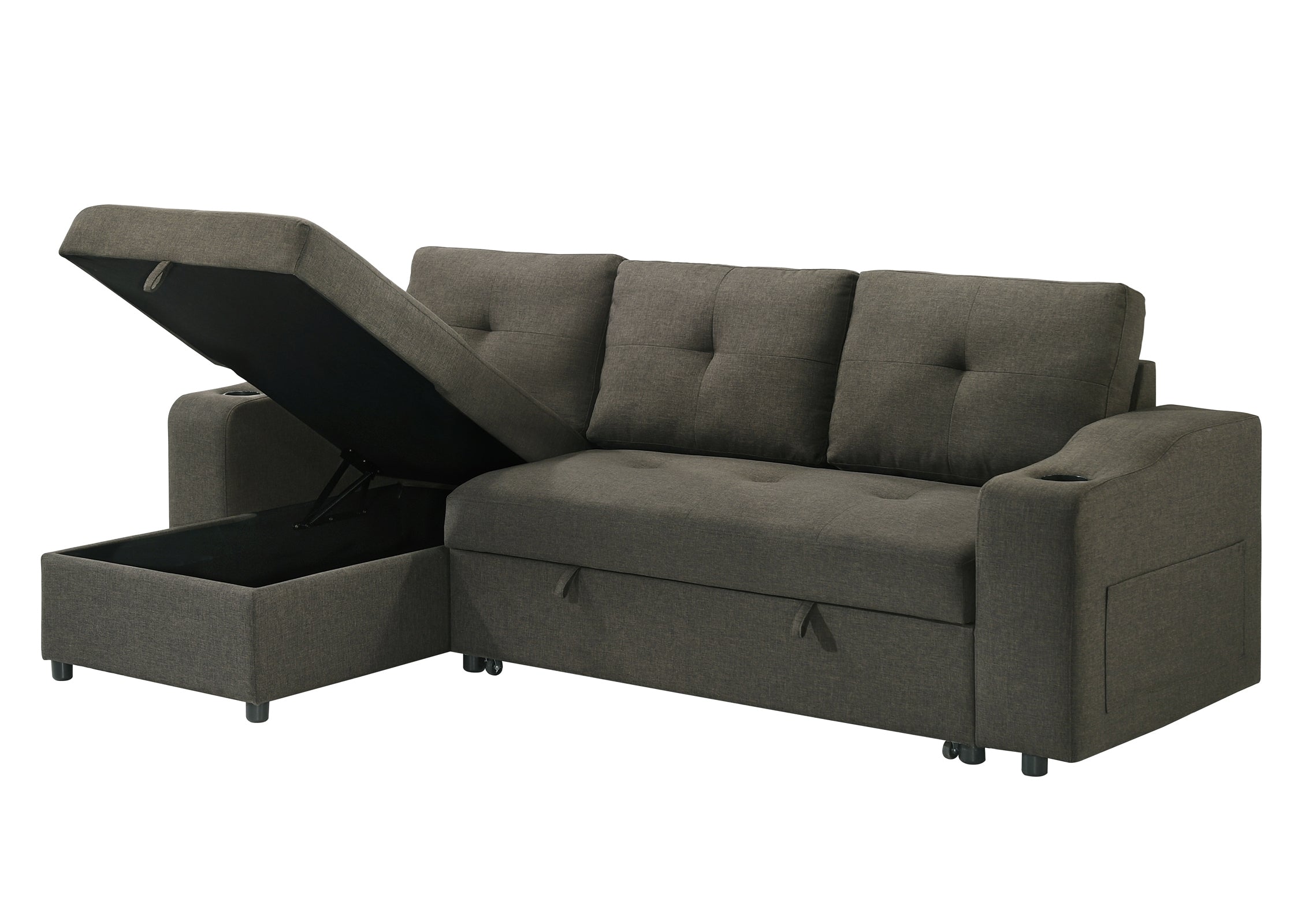Decker Sleeper Sectional in Brown