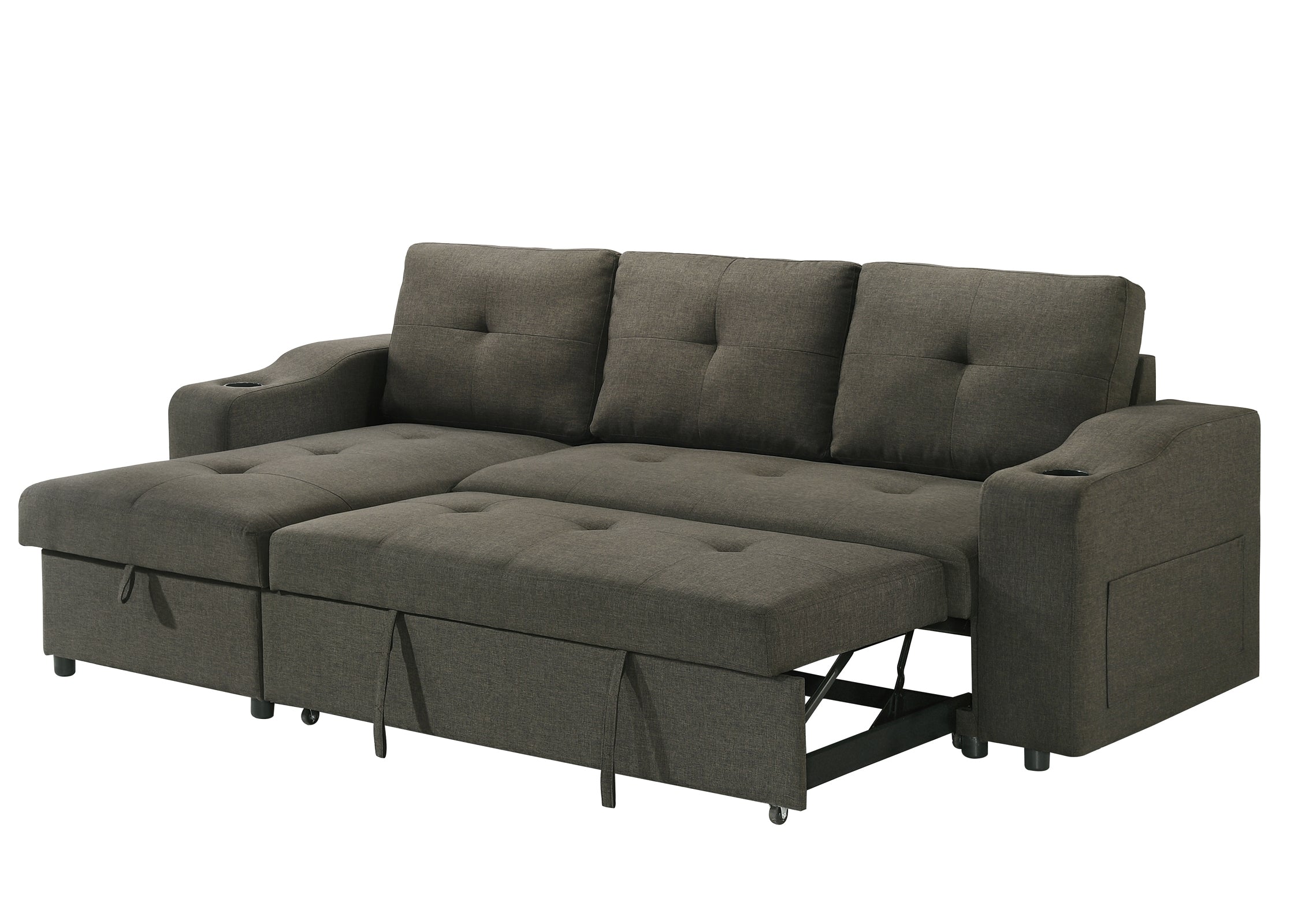 Decker Sleeper Sectional in Brown