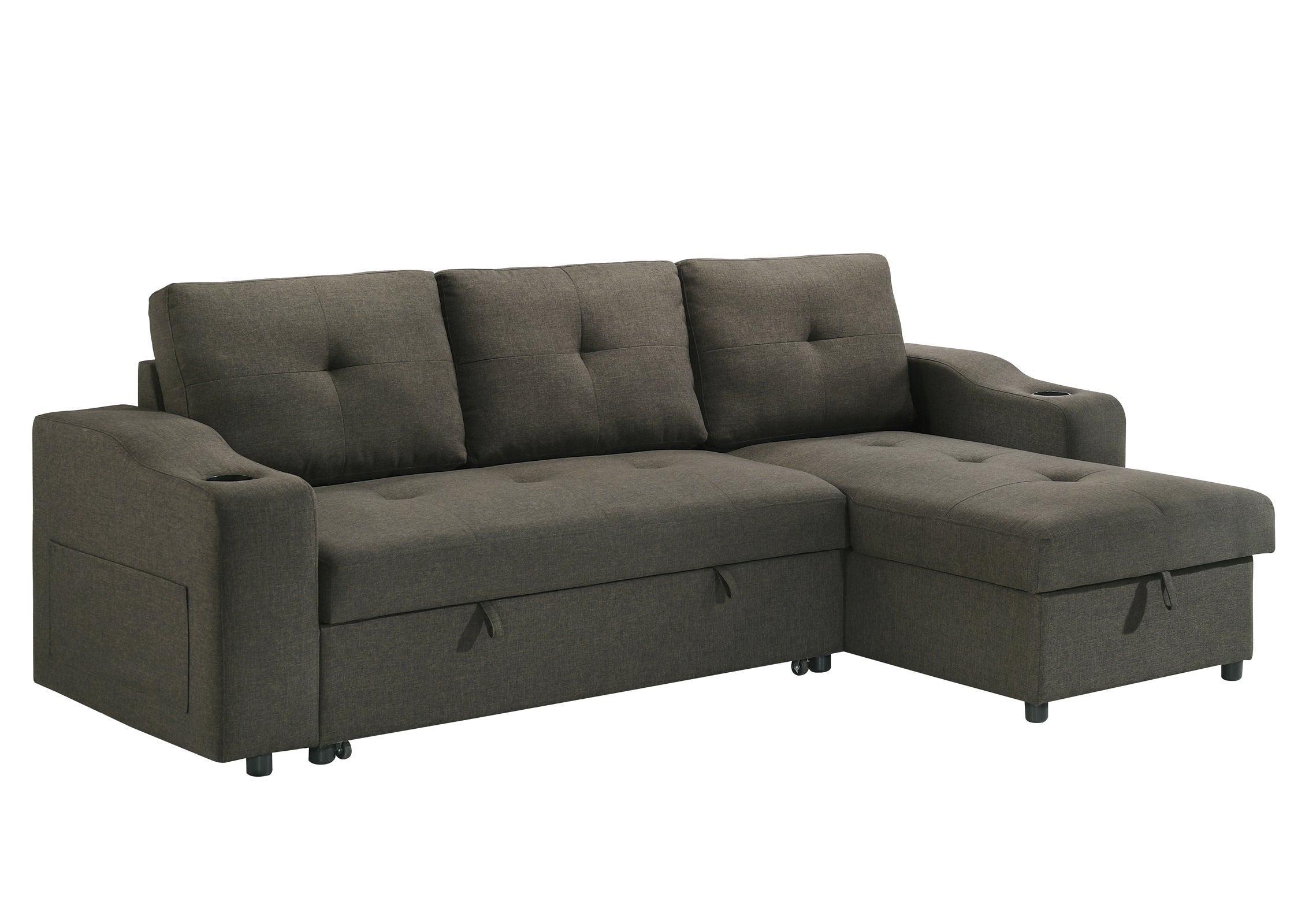 Decker Sleeper Sectional in Brown