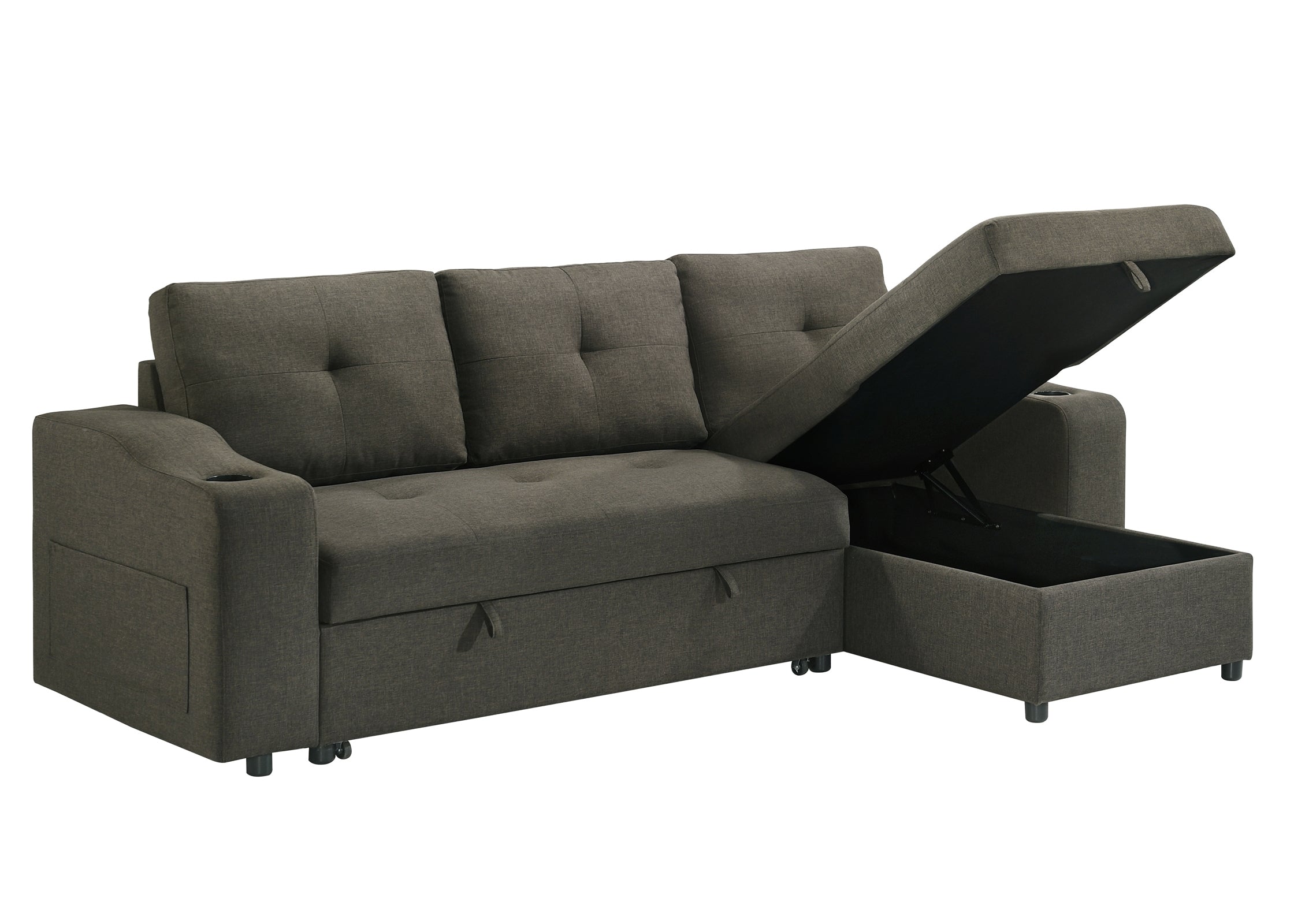 Decker Sleeper Sectional in Brown