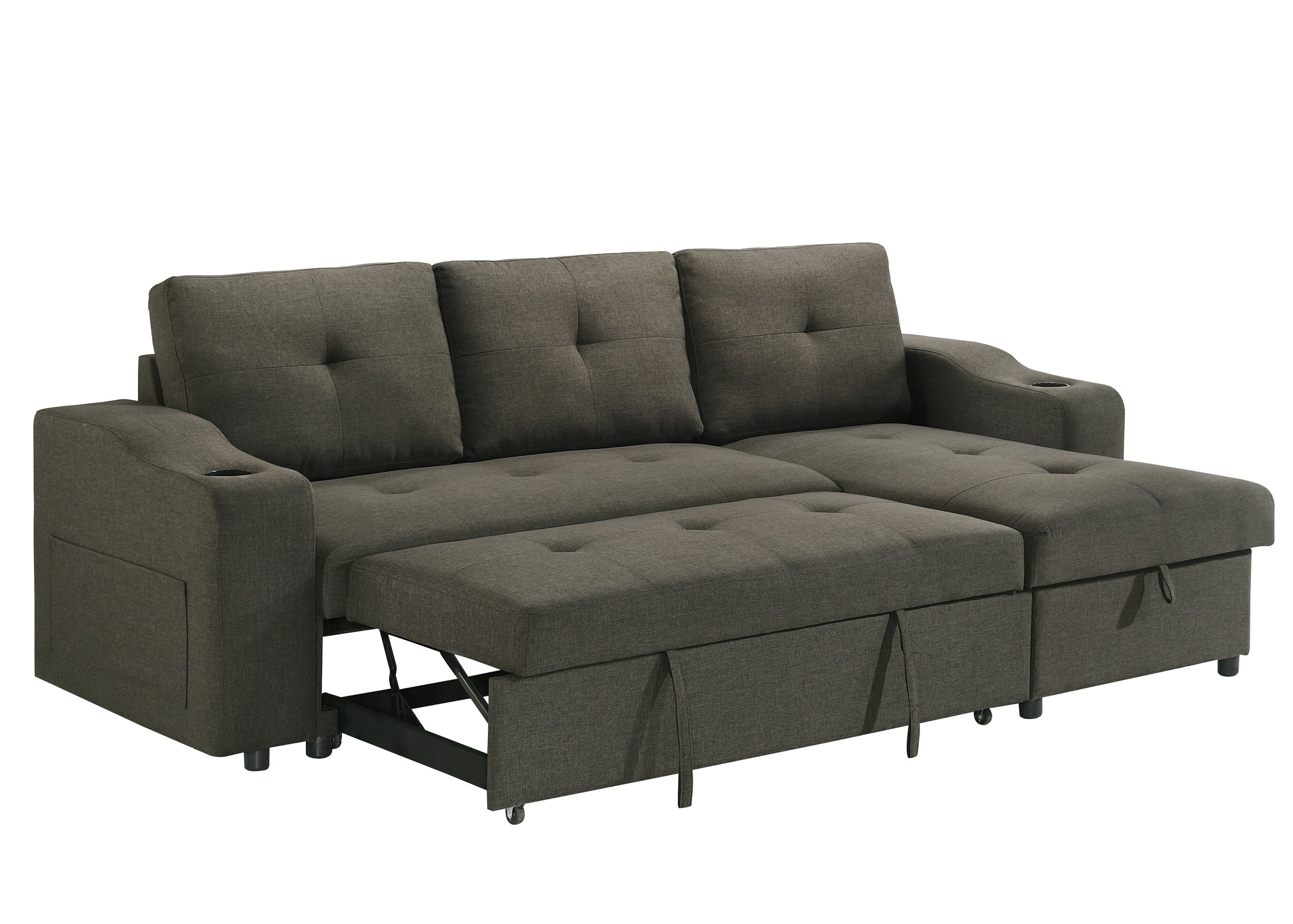 Decker Sleeper Sectional in Brown