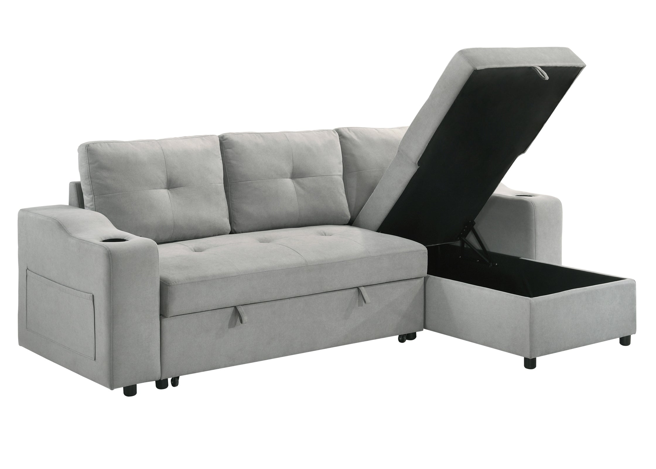 Decker Sleeper Sectional in Grey