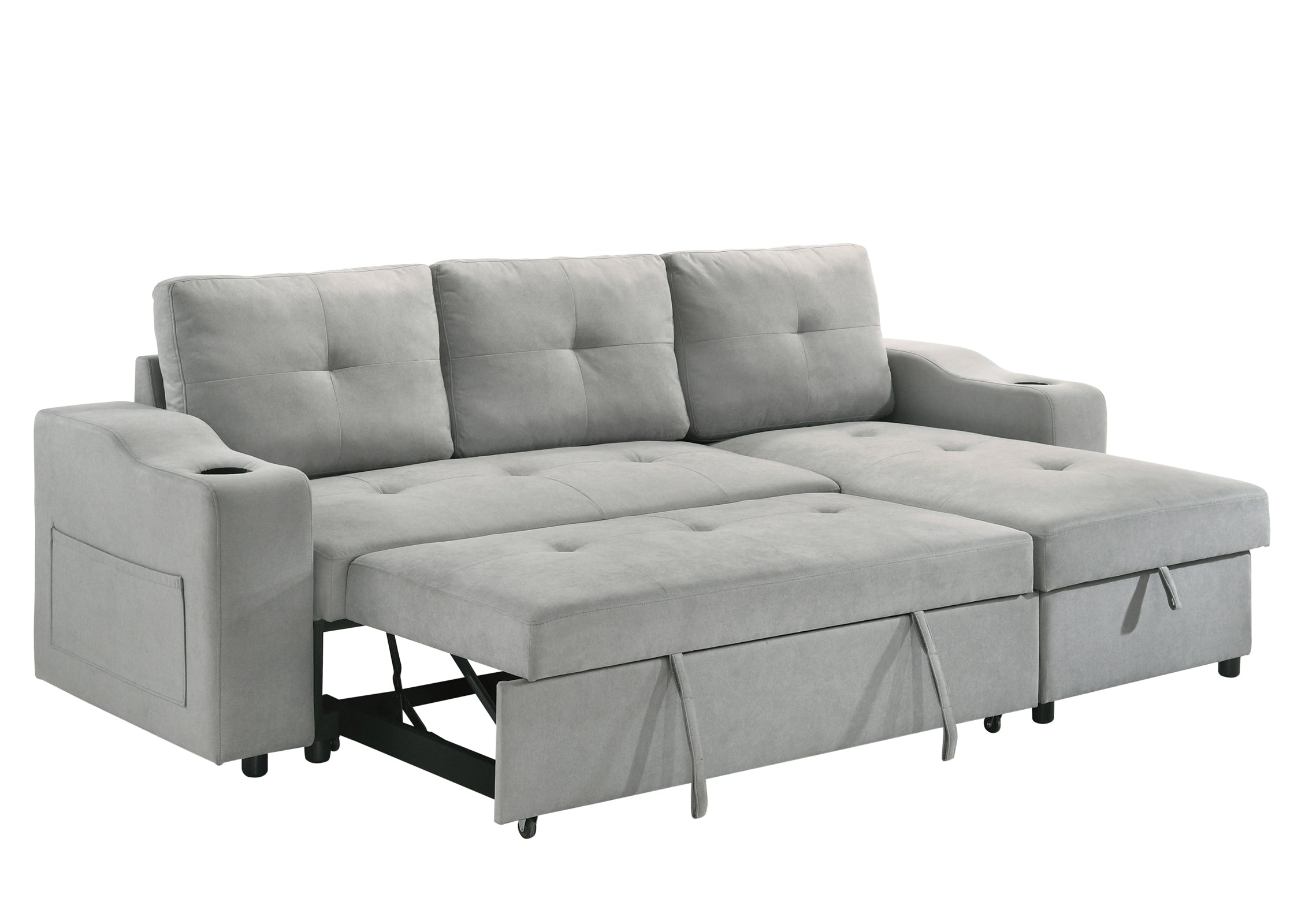 Decker Sleeper Sectional in Grey