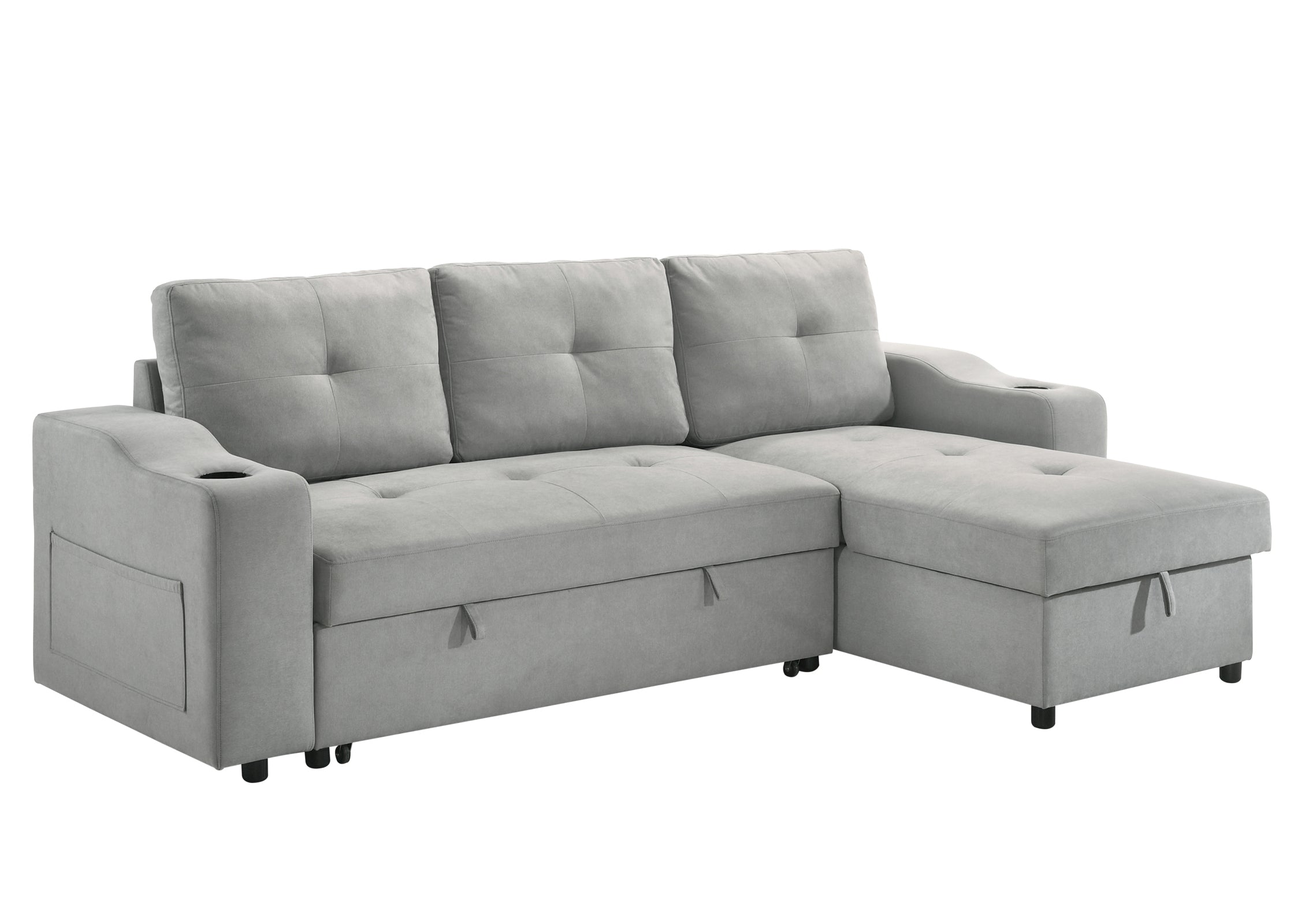 Decker Sleeper Sectional in Grey